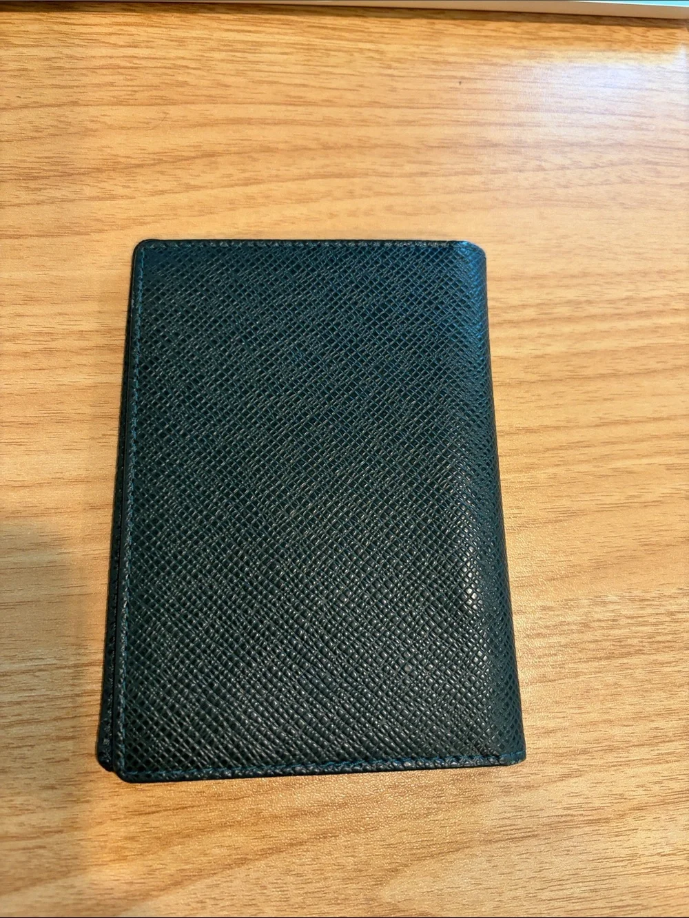 Louis Vuitton Green Leather Travel Wallet
